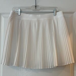 Pleated White Athletic Skort